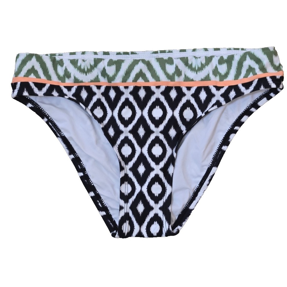 La Blanca Desert Dunes Banded Hipster Bottom Women's 4‎ Blk/Green Print NWT